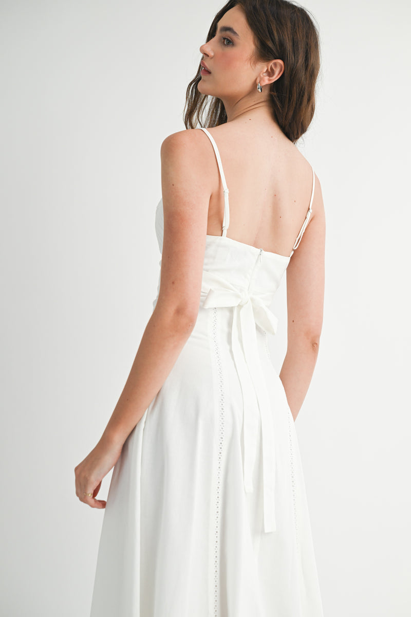 LATRICE LACE TRIM STRAP SHOULDER DRESS