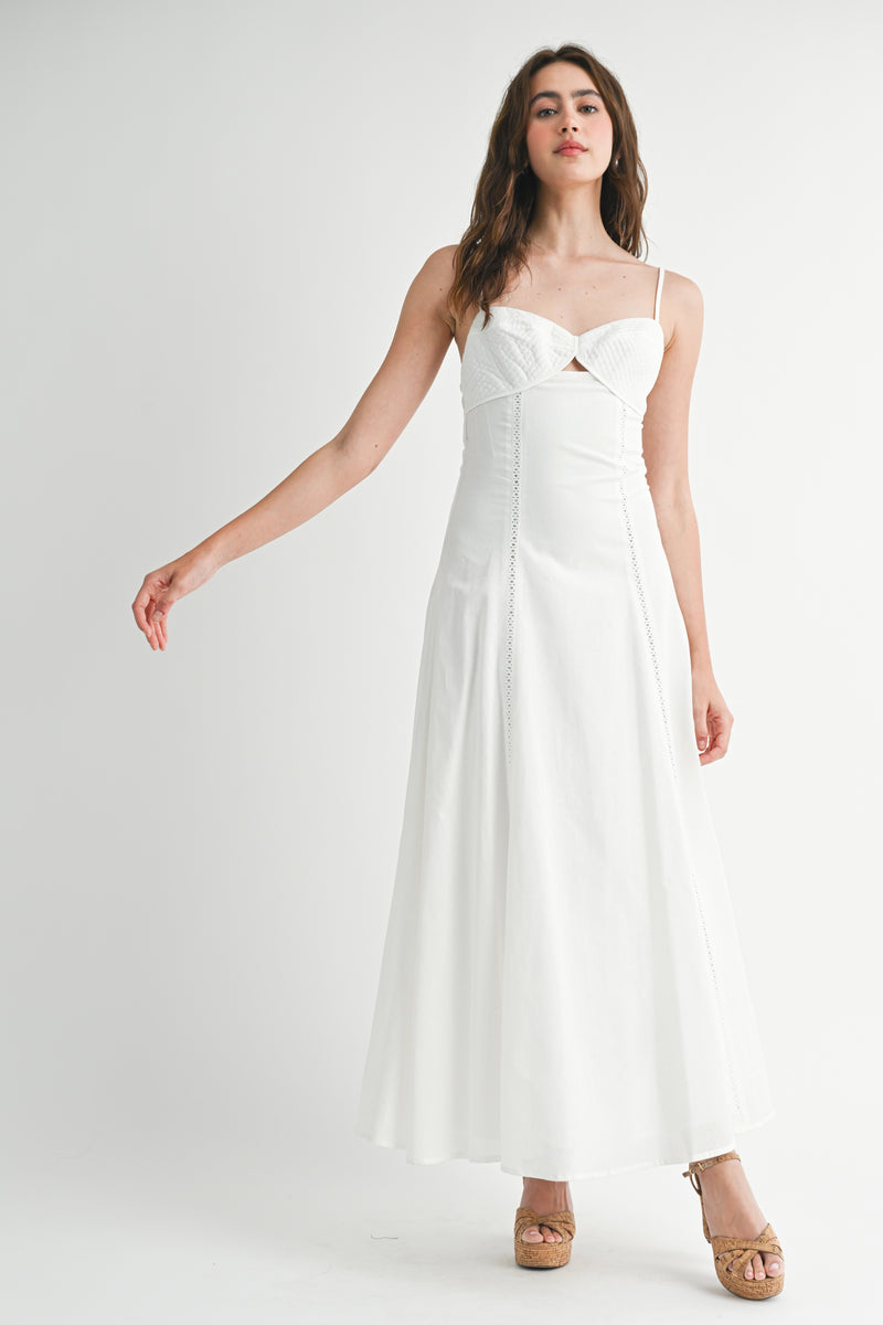 LATRICE LACE TRIM STRAP SHOULDER DRESS