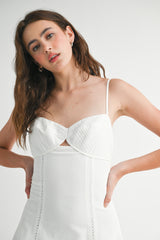 LATRICE LACE TRIM STRAP SHOULDER DRESS