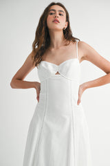 LATRICE LACE TRIM STRAP SHOULDER DRESS