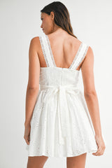 BRIANNA EYELET LACE MINI DRESS