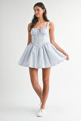 VADA PAISLEIGH LINEN BUSTIER MINI DRESS