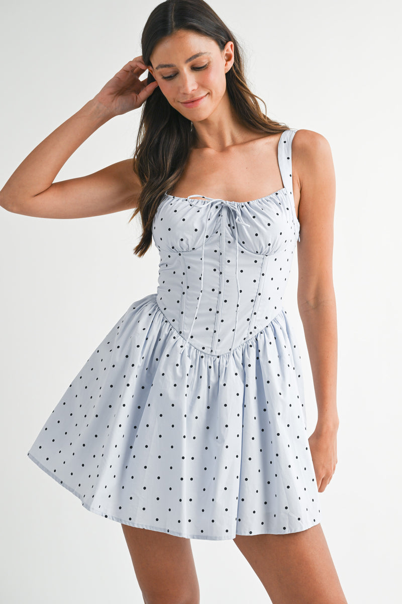 VADA PAISLEIGH LINEN BUSTIER MINI DRESS