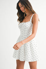 VADA PAISLEIGH LINEN BUSTIER MINI DRESS
