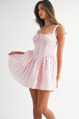 VADA PAISLEIGH LINEN BUSTIER MINI DRESS