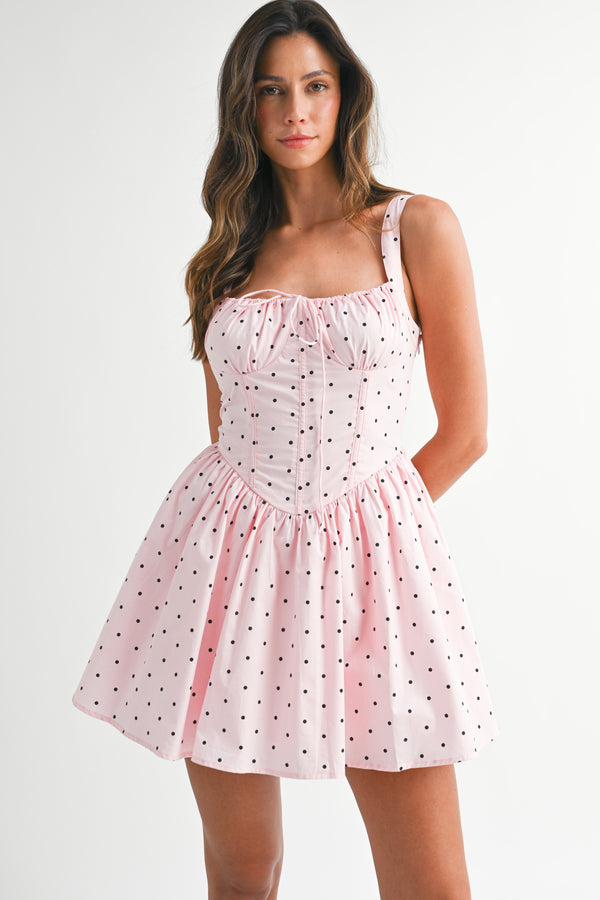 VADA PAISLEIGH LINEN BUSTIER MINI DRESS
