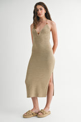 HANNAH CROCHET HALTER MIDI DRESS