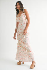 SUTTON FLORAL PRINTED ASYMMETRIC MAXI DRESS