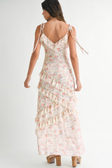 SUTTON FLORAL PRINTED ASYMMETRIC MAXI DRESS