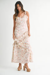 SUTTON FLORAL PRINTED ASYMMETRIC MAXI DRESS