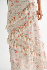 SUTTON FLORAL PRINTED ASYMMETRIC MAXI DRESS