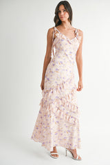 SUTTON FLORAL PRINTED ASYMMETRIC MAXI DRESS