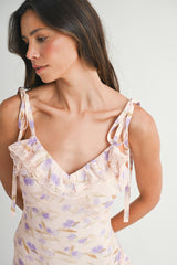 SUTTON FLORAL PRINTED ASYMMETRIC MAXI DRESS