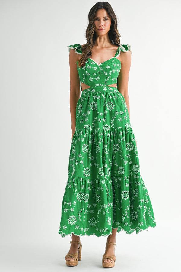 RUTH LACE RUFFLE SLEEVE DRESS