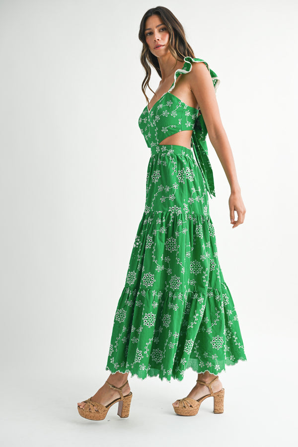 RUTH LACE RUFFLE SLEEVE DRESS