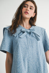 ROAH COLLAR DENIM MINI DRESS