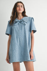 ROAH COLLAR DENIM MINI DRESS