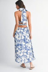 SOPHRONIA FLUNGING NECK LINE MIDI DRESS