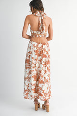 SOPHRONIA FLUNGING NECK LINE MIDI DRESS