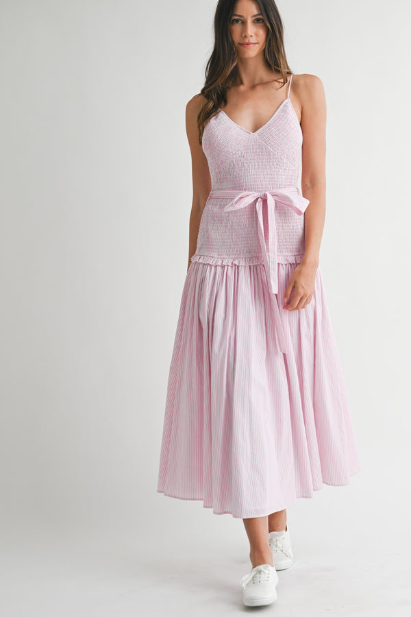 KIERA STRIPE MIDI DRESS