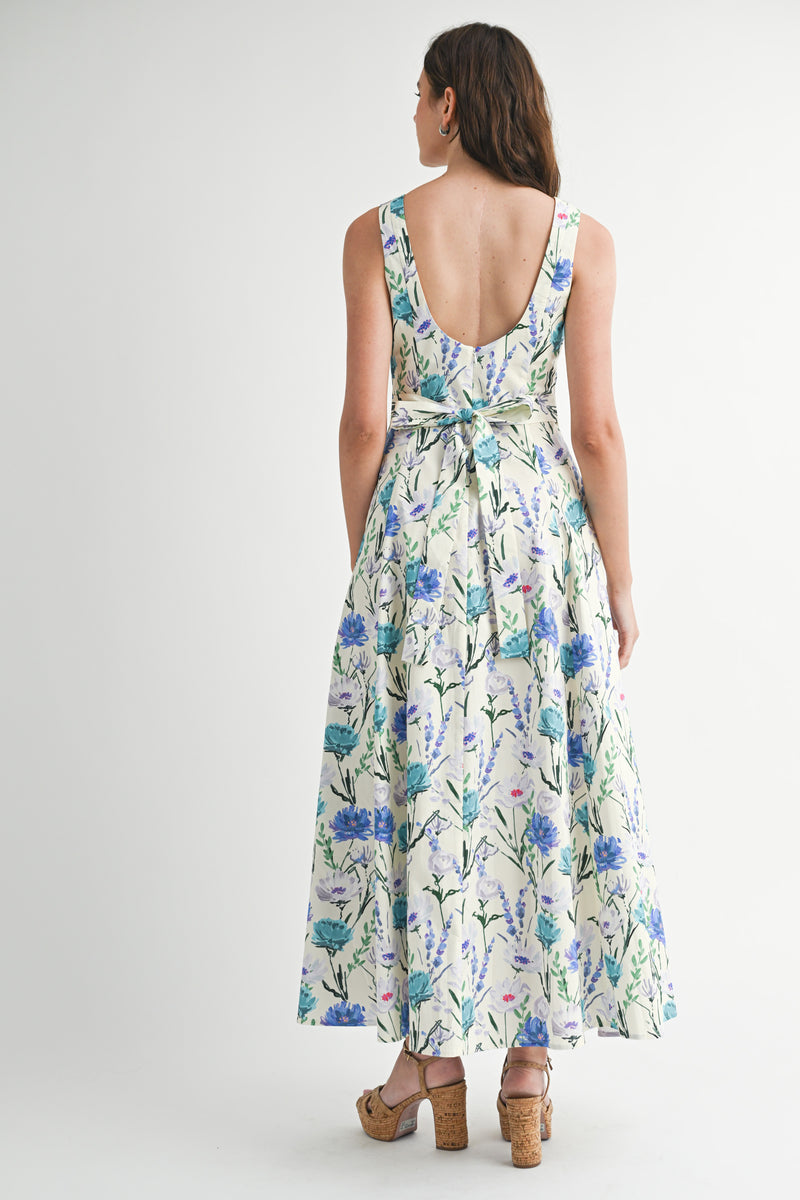 DIANA FLORAL SLEEVELESS MAXI DRESS
