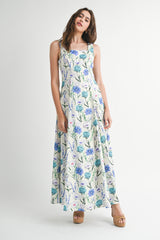 DIANA FLORAL SLEEVELESS MAXI DRESS