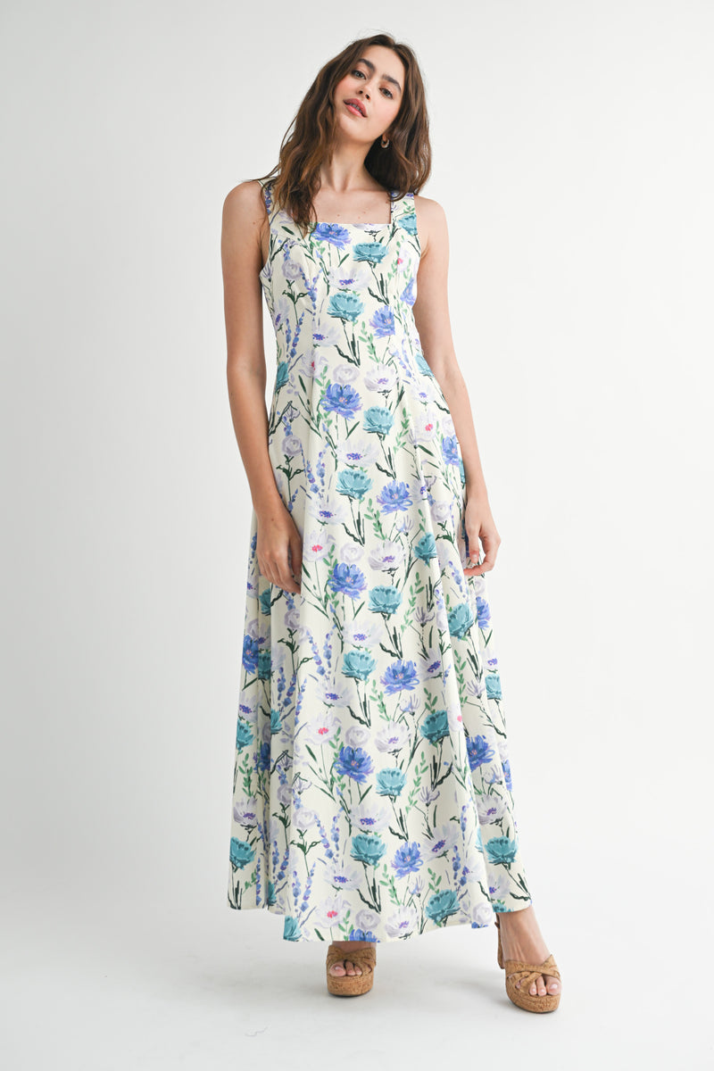 DIANA FLORAL SLEEVELESS MAXI DRESS