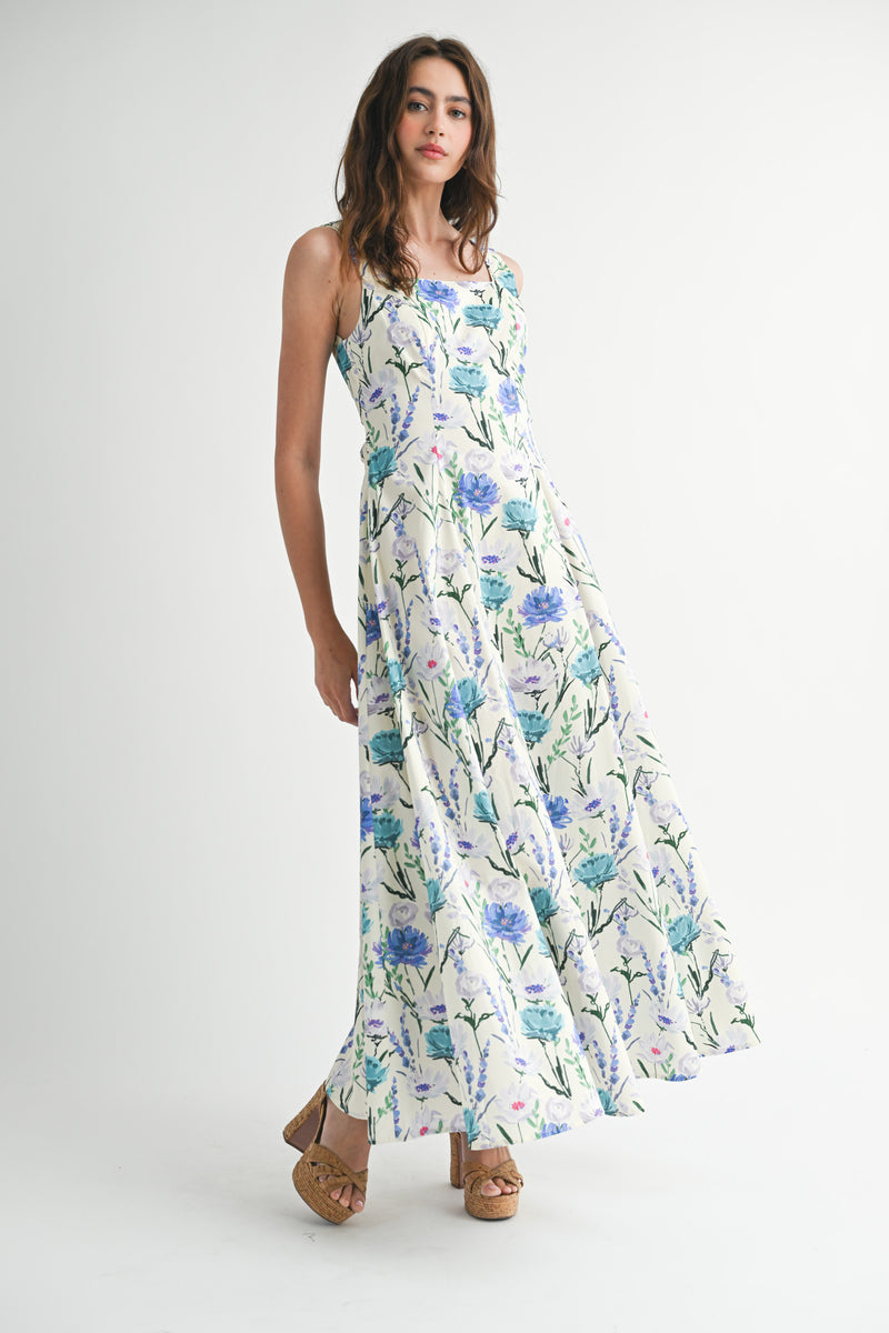 DIANA FLORAL SLEEVELESS MAXI DRESS
