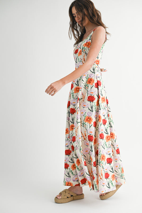 DIANA FLORAL SLEEVELESS MAXI DRESS