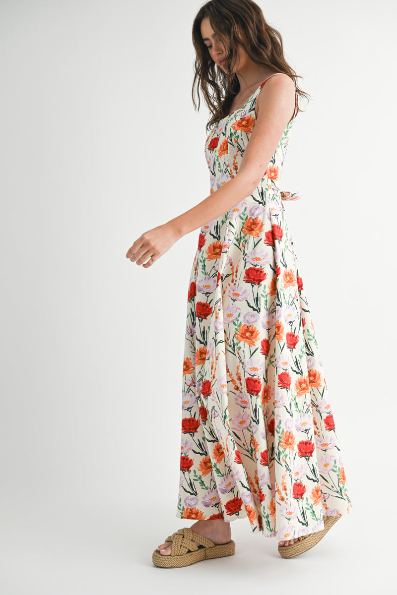 DIANA FLORAL SLEEVELESS MAXI DRESS