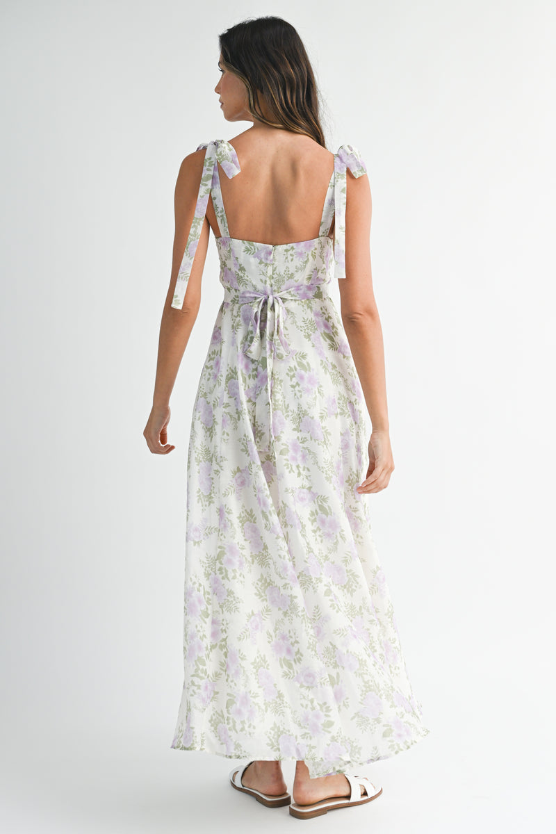 SMIDA FLORAL PRINTED SLEEVELESS MAXI DRESS