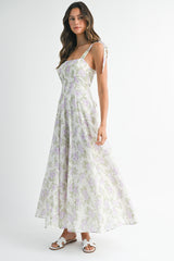 SMIDA FLORAL PRINTED SLEEVELESS MAXI DRESS