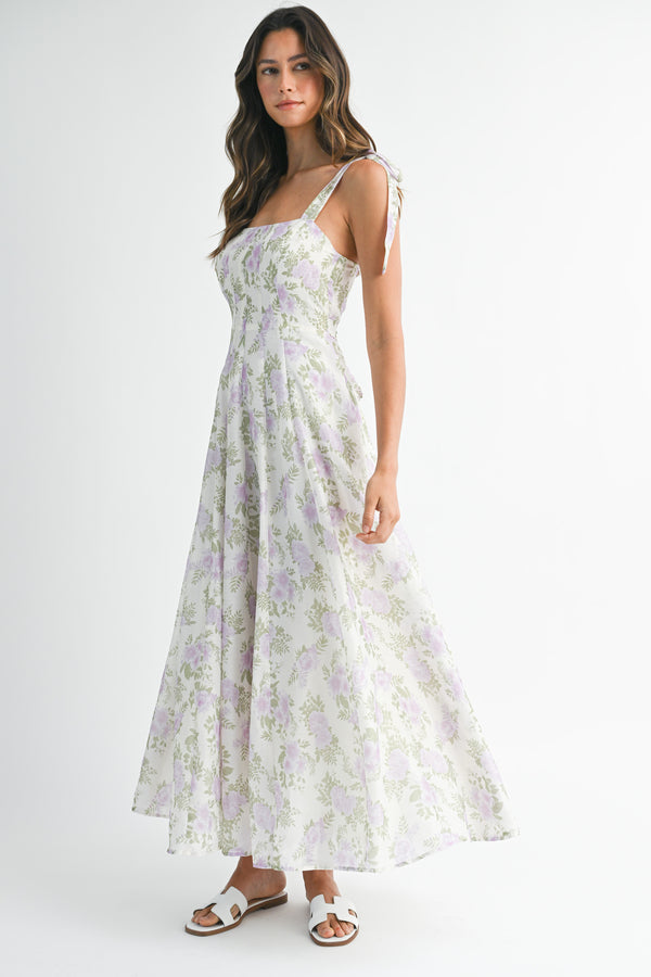 SMIDA FLORAL PRINTED SLEEVELESS MAXI DRESS