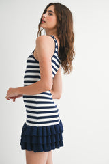 LINA RUFFLED MINI TANK DRESS