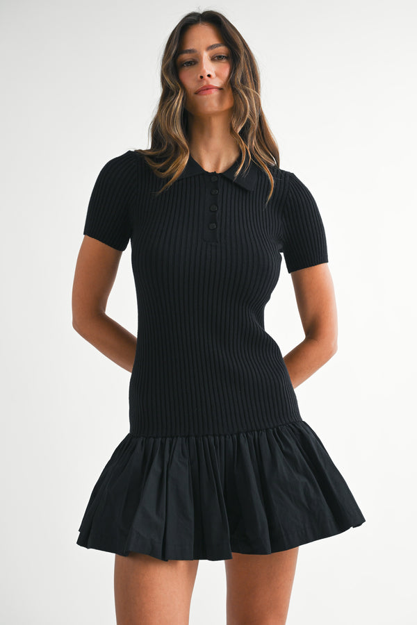 GALILEA POLO KNIT MINI DRESS