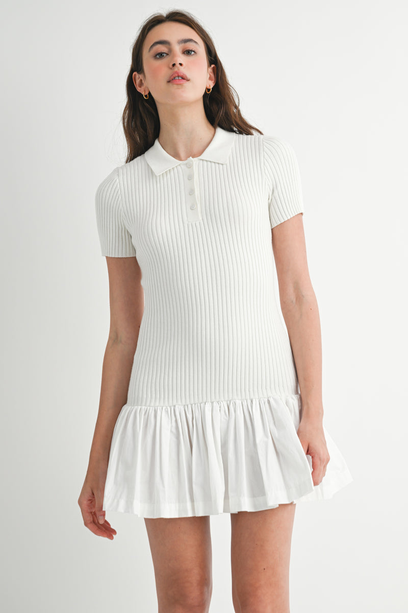 GALILEA POLO KNIT MINI DRESS