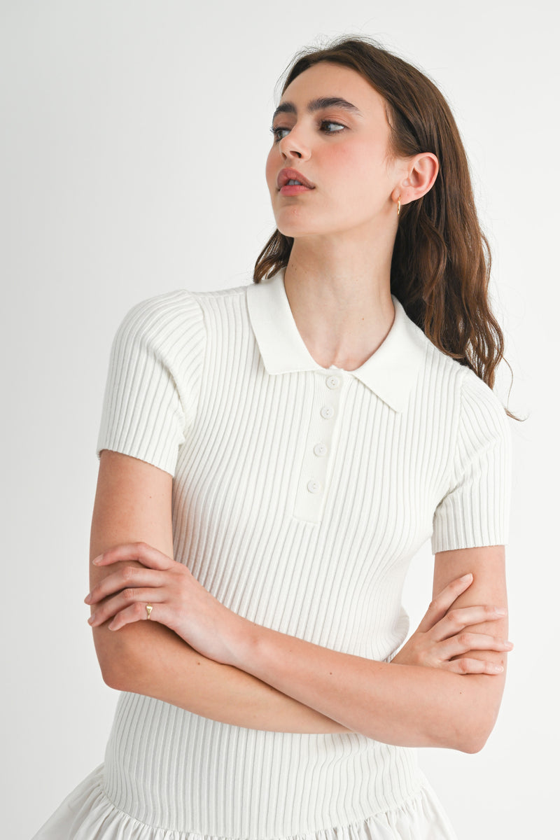 GALILEA POLO KNIT MINI DRESS
