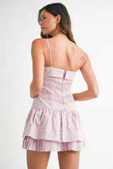 HANIE PLEATED DETAIL MINI DRESS