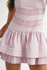 HANIE PLEATED DETAIL MINI DRESS