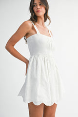 IVY KNIT WOVEN MIX MINI DRESS