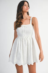 IVY KNIT WOVEN MIX MINI DRESS