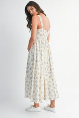 WHITLEY CONTRAST TIE STRAP DETAIL MIDI DRESS