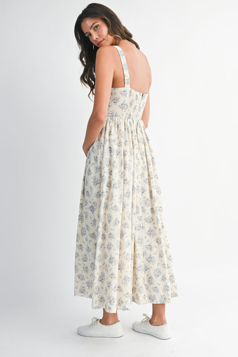 WHITLEY CONTRAST TIE STRAP DETAIL MIDI DRESS