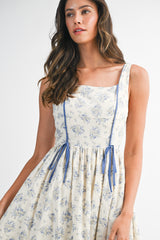 WHITLEY CONTRAST TIE STRAP DETAIL MIDI DRESS