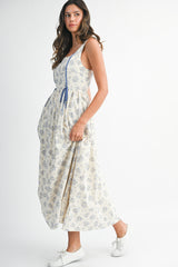 WHITLEY CONTRAST TIE STRAP DETAIL MIDI DRESS
