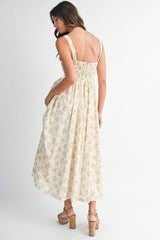 WHITLEY CONTRAST TIE STRAP DETAIL MIDI DRESS