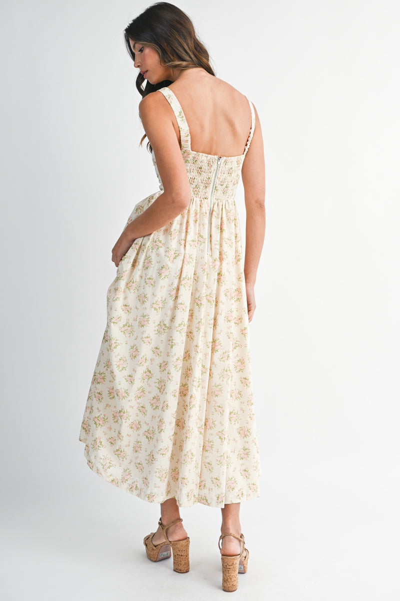 WHITLEY CONTRAST TIE STRAP DETAIL MIDI DRESS