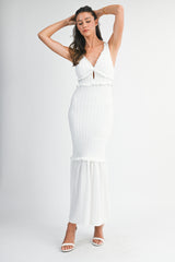 ILDA SLEEVELESS TEXTURED MIDI DRESS