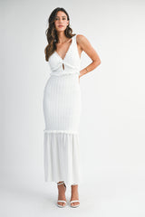 ILDA SLEEVELESS TEXTURED MIDI DRESS