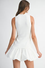 WILMA SLEEVELESS KNIT BUBBLE MINI DRESS